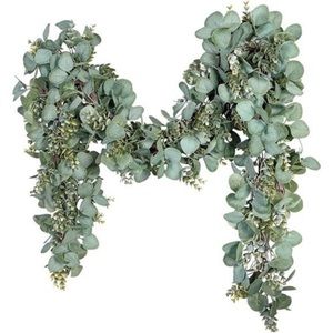 Eucalyptus Garland 6.56 Ft Lush Silver Dollar Eucalyptus Leaves Boxwood